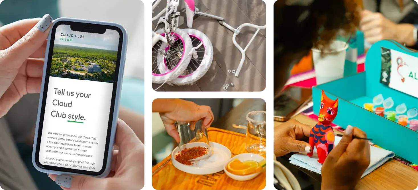 Incentive trip attendee taking pre-event quiz